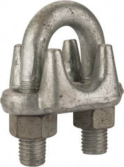 Value Collection - 1" Wire Rope U-Bolt Clip - Forged Steel, Galvanized - Exact Tool & Supply
