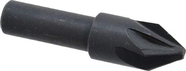Keo - 1/2" Head Diam, 3/8" Shank Diam, 6 Flute 60° High Speed Steel Countersink - Bright Finish, 2" OAL, Single End, Straight Shank, Right Hand Cut - Exact Tool & Supply