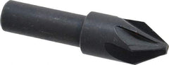 Keo - 1/2" Head Diam, 3/8" Shank Diam, 6 Flute 60° High Speed Steel Countersink - Bright Finish, 2" OAL, Single End, Straight Shank, Right Hand Cut - Exact Tool & Supply