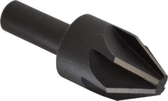 Keo - 1" Head Diam, 1/2" Shank Diam, 6 Flute 60° High Speed Steel Countersink - Bright Finish, 2-3/4" OAL, Single End, Straight Shank, Right Hand Cut - Exact Tool & Supply