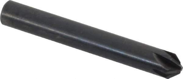 Keo - 3/16" Head Diam, 3/16" Shank Diam, 6 Flute 82° High Speed Steel Countersink - Bright Finish, 1-3/8" OAL, Single End, Straight Shank, Right Hand Cut - Exact Tool & Supply