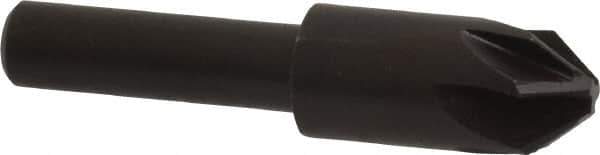 Keo - 3/8" Head Diam, 1/4" Shank Diam, 6 Flute 82° High Speed Steel Countersink - Bright Finish, 1-3/4" OAL, Single End, Straight Shank, Right Hand Cut - Exact Tool & Supply