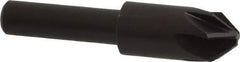 Keo - 3/8" Head Diam, 1/4" Shank Diam, 6 Flute 82° High Speed Steel Countersink - Bright Finish, 1-3/4" OAL, Single End, Straight Shank, Right Hand Cut - Exact Tool & Supply