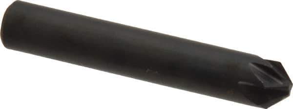 Keo - 1/4" Head Diam, 1/4" Shank Diam, 6 Flute 90° High Speed Steel Countersink - Bright Finish, 1-1/2" OAL, Single End, Straight Shank, Right Hand Cut - Exact Tool & Supply