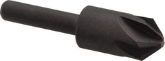 Keo - 1/2" Head Diam, 1/4" Shank Diam, 6 Flute 90° High Speed Steel Countersink - Bright Finish, 2" OAL, Single End, Straight Shank, Right Hand Cut - Exact Tool & Supply