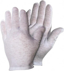 MCR Safety - Size L Cotton General Protection Work Gloves - For Inspection, Uncoated, Slip-On Cuff, Full Fingered, White, Ambidextrous - Exact Tool & Supply