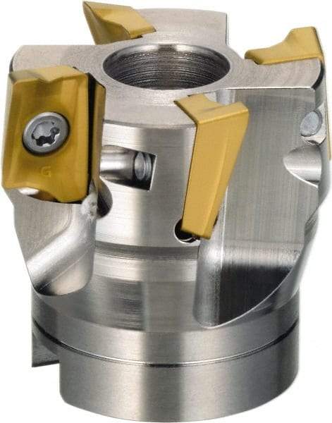 Sumitomo - 8 Inserts, 6" Cut Diam, 1-1/2" Arbor Diam, Indexable Square-Shoulder Face Mill - 0/90° Lead Angle, 2-1/2" High, AXMT17 & AXET17 Insert Compatibility, Through Coolant, Series WaveMill - Exact Tool & Supply