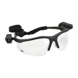 3M - +2.5, Clear Lenses, Anti-Fog, Framed Magnifying Safety Glasses - UV Protection, Adjustable Temples, Gray Plastic Frame, ANSI Z87.1-2010 - Exact Tool & Supply