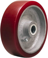 Hamilton - 6 Inch Diameter x 2 Inch Wide, Polyurethane on Aluminum Caster Wheel - 1,200 Lb. Capacity, 2-3/16 Inch Hub Length, 1/2 Inch Axle Diameter, Straight Roller Bearing - Exact Tool & Supply