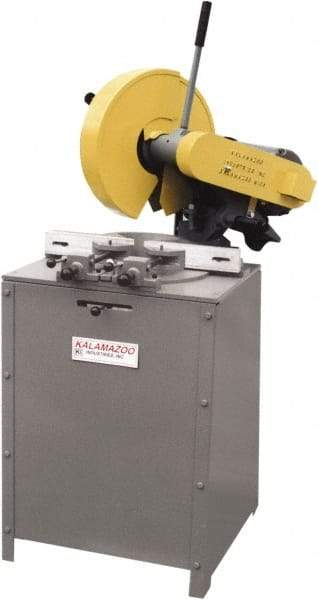 Kalamazoo - 14" Blade Diam, 1" Arbor Hole, Miter Chop & Cutoff Saw - 1,300 RPM, 5 hp, 220/440 Volts, 3 Phase - Exact Tool & Supply