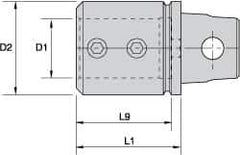 Kennametal - 3/4" Bore Diam, 1.26" Body Diam x 1.26" Body Length, Boring Bar Holder & Adapter - 1.06" Bore Depth, Internal Coolant - Exact Tool & Supply