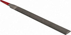 Simonds File - 6" Long, Second Cut, Half Round American-Pattern File - Double Cut, Tang - Exact Tool & Supply