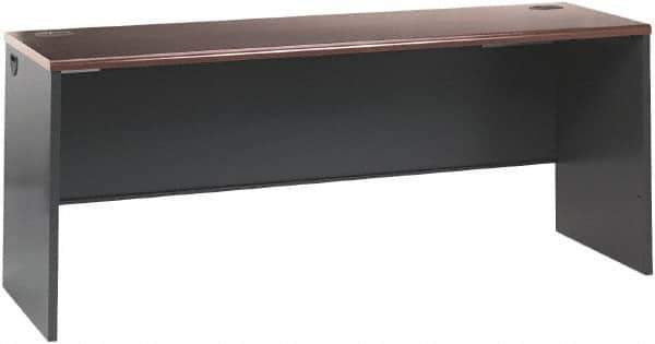 Hon - Steel-Reinforced High-Pressure Laminate Desk Shell - 72" Wide x 24" Deep x 29" High, Mahogany/Charcoal - Exact Tool & Supply