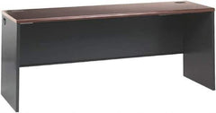 Hon - Steel-Reinforced High-Pressure Laminate Desk Shell - 72" Wide x 24" Deep x 29" High, Mahogany/Charcoal - Exact Tool & Supply