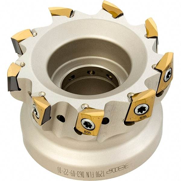 Iscar - 7 Inserts, 3" Cut Diam, 1" Arbor Diam, 0.551" Max Depth of Cut, Indexable Square-Shoulder Face Mill - 0/90° Lead Angle, 2" High, T290 LN.T 1506 Insert Compatibility, Through Coolant, Series SumoMill - Exact Tool & Supply