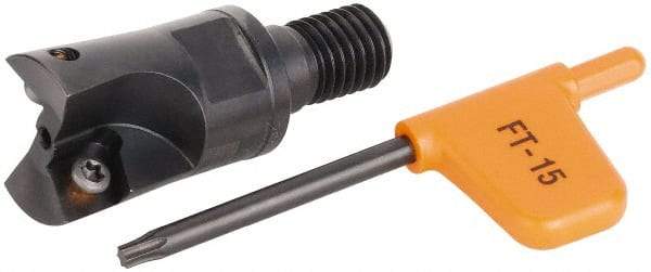 Kennametal - 0.9843" Cut Diam, 8mm Max Depth of Cut, 2.2835" OAL, Indexable Square Shoulder Helical End Mill - XD.. 10T3.. Inserts, M12 Modular Connection, Series KMM - Exact Tool & Supply