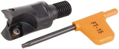 Kennametal - 12mm Cut Diam, 2.5mm Max Depth of Cut, 25mm OAL, Indexable Square Shoulder Helical End Mill - XD.. 0401.. Inserts, M8 Modular Connection, Series KMM - Exact Tool & Supply