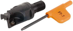 Kennametal - 25mm Cut Diam, 4.5mm Max Depth of Cut, 35mm OAL, Indexable Square Shoulder Helical End Mill - XD.. 0602.. Inserts, M12 Modular Connection, Series KMM - Exact Tool & Supply