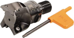 Kennametal - 1.6535" Cut Diam, 8mm Max Depth of Cut, 2.6575" OAL, Indexable Square Shoulder Helical End Mill - XD.. 10T3.. Inserts, M16 Modular Connection, Series KMM - Exact Tool & Supply
