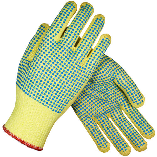 ‎08-K200PDD/L Gloves w/Kevlar Brand - 100% Kevlar - 13 Gauge - Lt. Wgt - ANSI2 - Dots One Side - Exact Tool & Supply