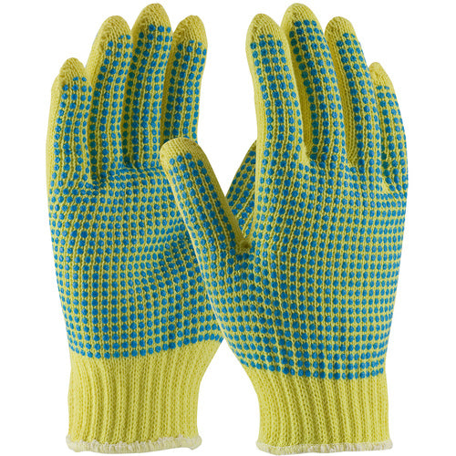 ‎08-K312/S Gloves w/Kevlar Brand - 100% Kevlar - 7 Gg - M. Wgt - ANSI2 Dots 2 Sides/Extended Cuff - Exact Tool & Supply