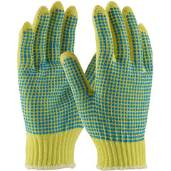 ‎08-K312/S Gloves w/Kevlar Brand - 100% Kevlar - 7 Gg - M. Wgt - ANSI2 Dots 2 Sides/Extended Cuff - Exact Tool & Supply