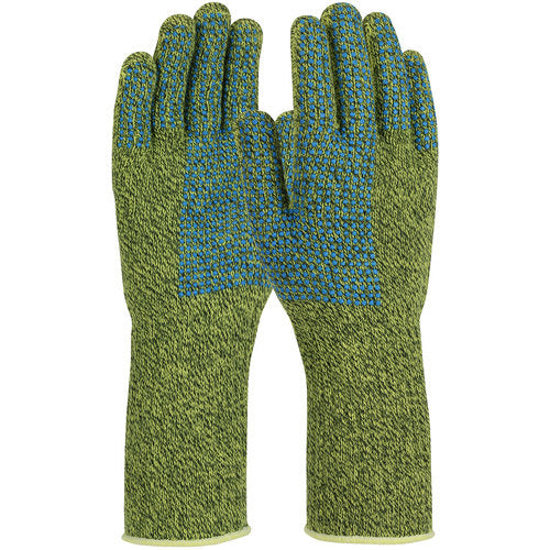 ‎08-K385/L Gloves w/Kevlar Brand - Kevlar/Steel Blend Gloves - 2 side special dot pattern - heavy weight - Exact Tool & Supply