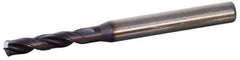 Kennametal - 5.7mm 140° Solid Carbide Jobber Drill - TiAlN Finish, Right Hand Cut, Spiral Flute, Straight Shank, 82mm OAL, Standard Point - Exact Tool & Supply