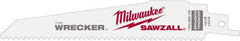 Milwaukee Tool - Steel Reciprocating Saw Blade - Tapered Profile, Toothed Edge - Exact Tool & Supply