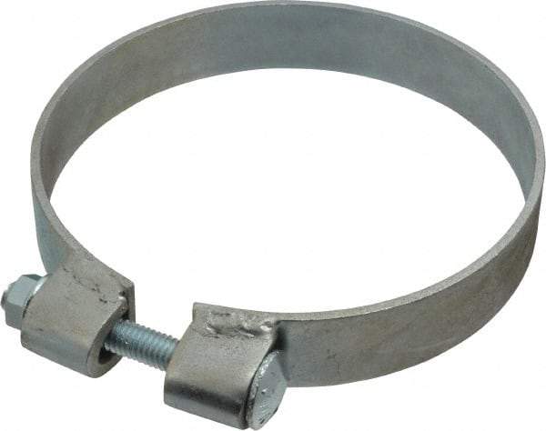 Made in USA - 5.67" ID, Steel Zinc Plated BCE Band Style Clamp - 0.12" Thick, 5-1/2" Hose - Exact Tool & Supply