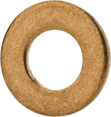 Value Collection - #6 Screw, Brass Standard Flat Washer - 0.147" ID x 0.312" OD, 0.025" Thick, Plain Finish - Exact Tool & Supply