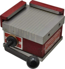 Suburban Tool - Fine Pole Square Permanent Magnetic Block Chuck - 4" Long x 4" Wide x 2-5/8" High, Ceramic - Exact Tool & Supply
