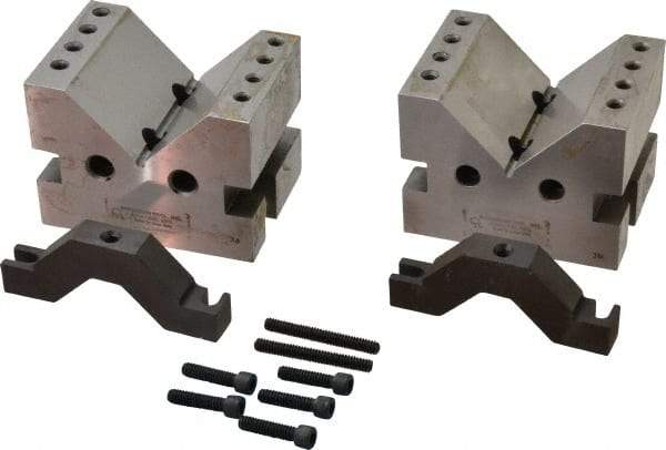 Suburban Tool - 2-7/8" Max Capacity, 90° Angle, Hardened Steel V-Block - 4" Long x 3" Wide x 3" High, Sold as Matched Pair - Exact Tool & Supply