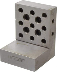 Suburban Tool - 3" Wide x 4" Deep x 3" High Steel Precision-Ground Angle Plate - Standard Plate, Machined Holes on Surface, Open End, 1" Thick, Single Plate - Exact Tool & Supply