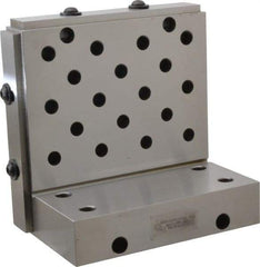 Suburban Tool - 6" Wide x 6" Deep x 4" High Steel Precision-Ground Angle Plate - Standard Plate, Machined Holes on Surface, Open End, 1-1/4" Thick, Single Plate - Exact Tool & Supply