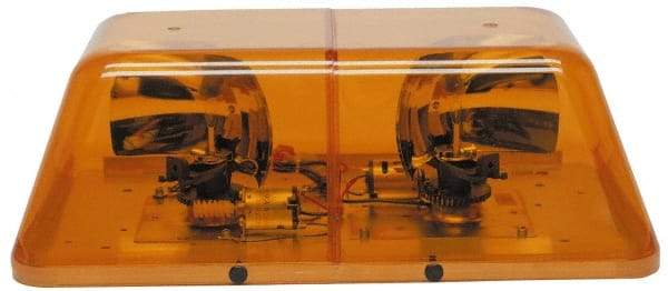 Federal Signal Emergency - 90,000 Candelas, Two 95 FPM Rotators, Permanent Mount Emergency Turbo Beam Light Assembly - Powered by 12 VDC, Amber - Exact Tool & Supply