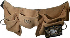 CLC - 29 to 46" Waist Tool Belt - 12 Pocket, 2" Wide, Industrial Yellow, Leather - Exact Tool & Supply