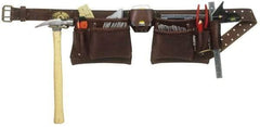 CLC - 29 to 46" Waist Tool Belt - 12 Pocket, 2" Wide, Brown, Leather - Exact Tool & Supply