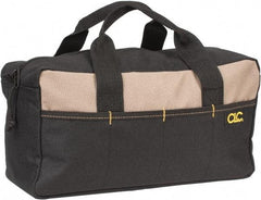 CLC - 8 Pocket Black & Khaki Polyester Tool Bag - 14" Wide x 5-1/2" Deep x 6" High - Exact Tool & Supply