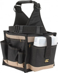 CLC - 25 Pocket Black & Khaki Polyester Tool Tote - 8" Wide x 8" Deep x 17" High - Exact Tool & Supply