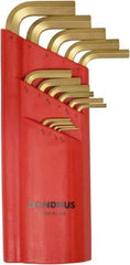 Bondhus - Hex Key Sets - MP 1.27-10MM 15PC L-WRENCH SET W/PLTNG - Exact Tool & Supply
