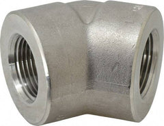 Value Collection - 1" Grade 304/304L Stainless Steel Pipe 45° Elbow - FNPT x FNPT End Connections, 3,000 psi - Exact Tool & Supply