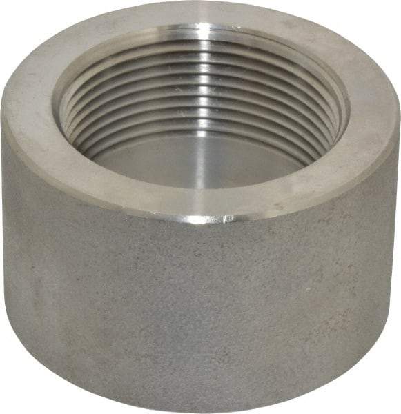 Merit Brass - 1-1/2" Grade 304/304L Stainless Steel Pipe Half Coupling - FNPT End Connections, 3,000 psi - Exact Tool & Supply
