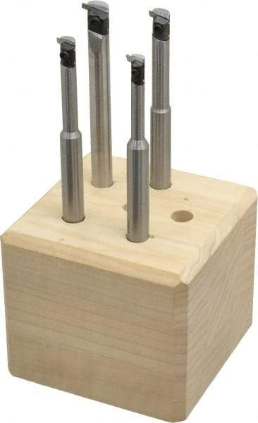 Everede Tool - 7/32" Min Diam Smallest Bar, 3/8" Min Diam Largest Bar, Carbide Indexable Boring Bar Set - 1-7/16, 1-5/8, 1-3/4, 6" Max Bore Depth - Exact Tool & Supply