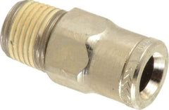 Norgren - 6mm Outside Diam, 1/8 BSPT, Nickel Plated Brass Push-to-Connect Tube Male Connector - 260 Max psi, Tube to Male BSPT Connection, Nitrile O-Ring - Exact Tool & Supply