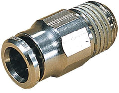 Norgren - 3/8" Outside Diam, 3/8 BSPT, Nickel Plated Brass Push-to-Connect Tube Male Connector - 260 Max psi, Tube to Male Connection - Exact Tool & Supply