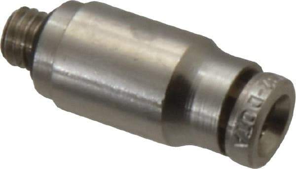 Norgren - 4mm Outside Diam, 10-32 UNF, Nickel Plated Brass Push-to-Connect Tube Male Connector - 260 Max psi, Tube to Male UNF Connection, Nitrile O-Ring - Exact Tool & Supply