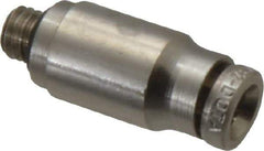 Norgren - 4mm Outside Diam, 10-32 UNF, Nickel Plated Brass Push-to-Connect Tube Male Connector - 260 Max psi, Tube to Male UNF Connection, Nitrile O-Ring - Exact Tool & Supply