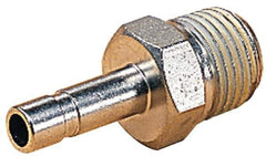 Norgren - 1/4 BSPT Nickel Plated Brass Push-to-Connect Tube Male Stem Connector - 260 Max psi, Stem to Male Connection, Nitrile O-Ring, 0 to 175°F Working Temp - Exact Tool & Supply