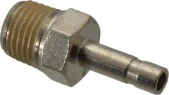 Norgren - 1/4 BSPT Nickel Plated Brass Push-to-Connect Tube Male Stem Connector - 260 Max psi, Stem to Male Connection, Nitrile O-Ring, 0 to 175°F Working Temp - Exact Tool & Supply